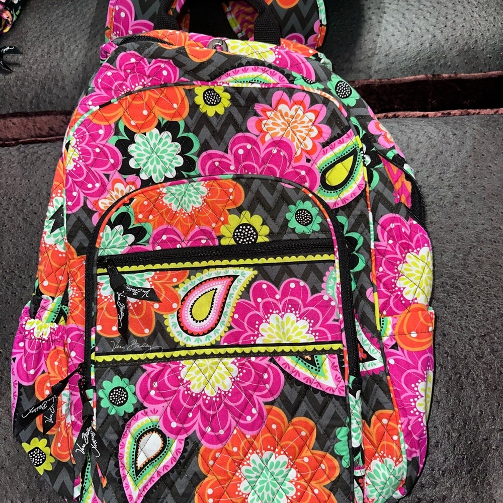 Vera Bradley Pink and Orange Floral Backpack
